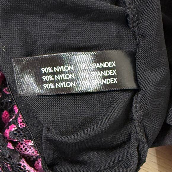 Y2k BCBG Black Pink Sheer Mesh Babydoll Cami Top Rave Party Trashy Sexy Gyaru M - Picture 6 of 6